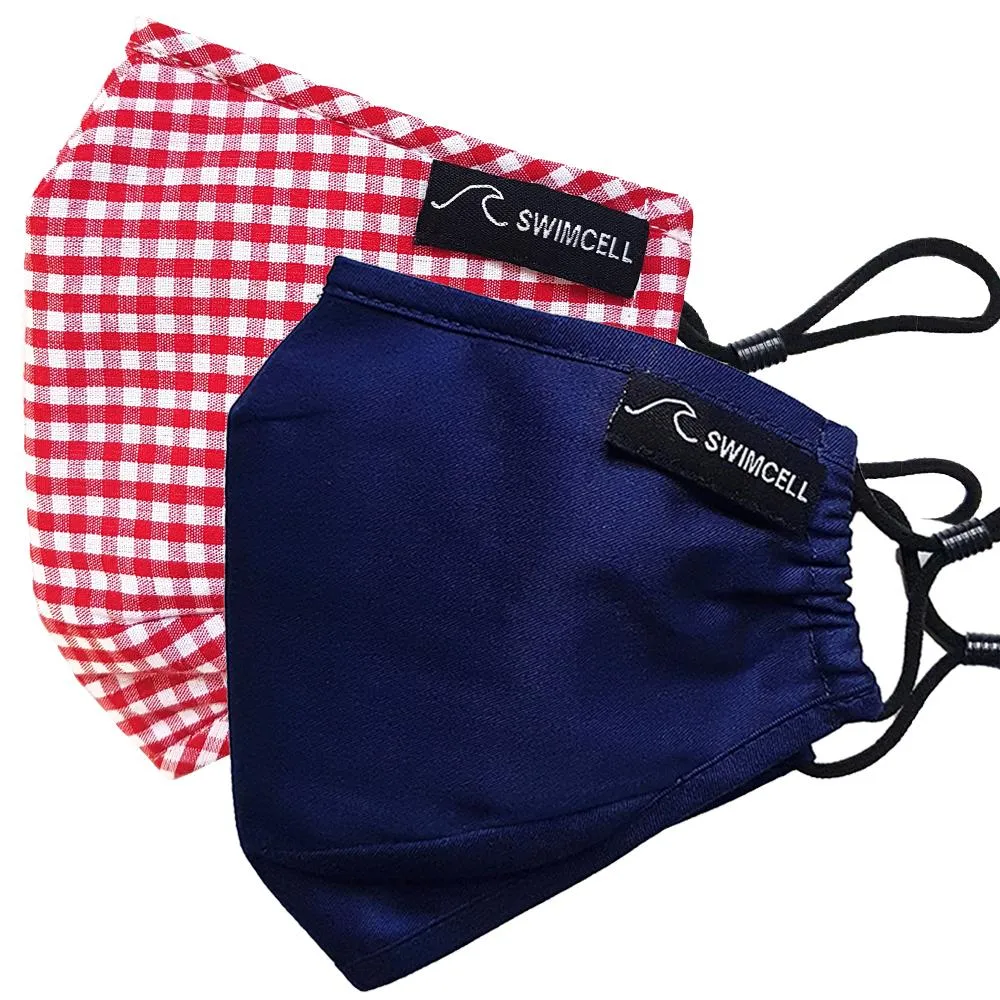3 Layer Cotton Face Masks. 2 Pack. With 4 Filters