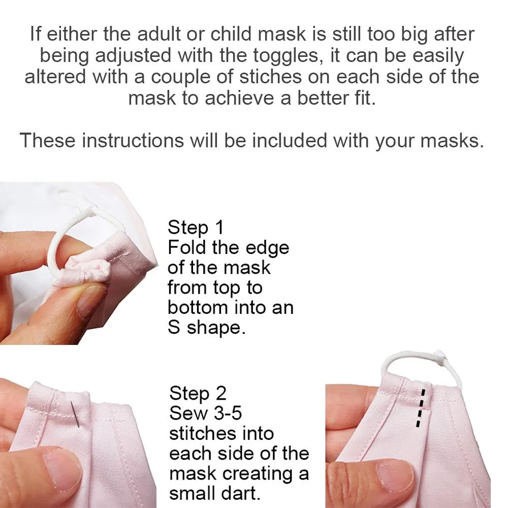 3 Layer Cotton Face Masks. 2 Pack. With 4 Filters