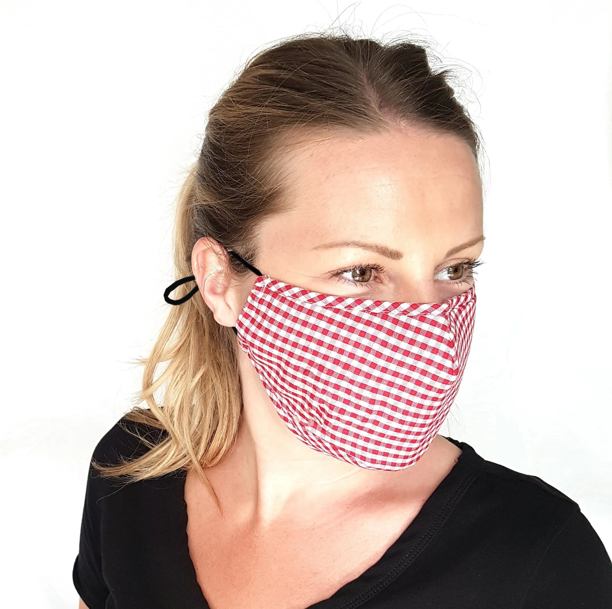 3 Layer Cotton Face Masks. 2 Pack. With 4 Filters