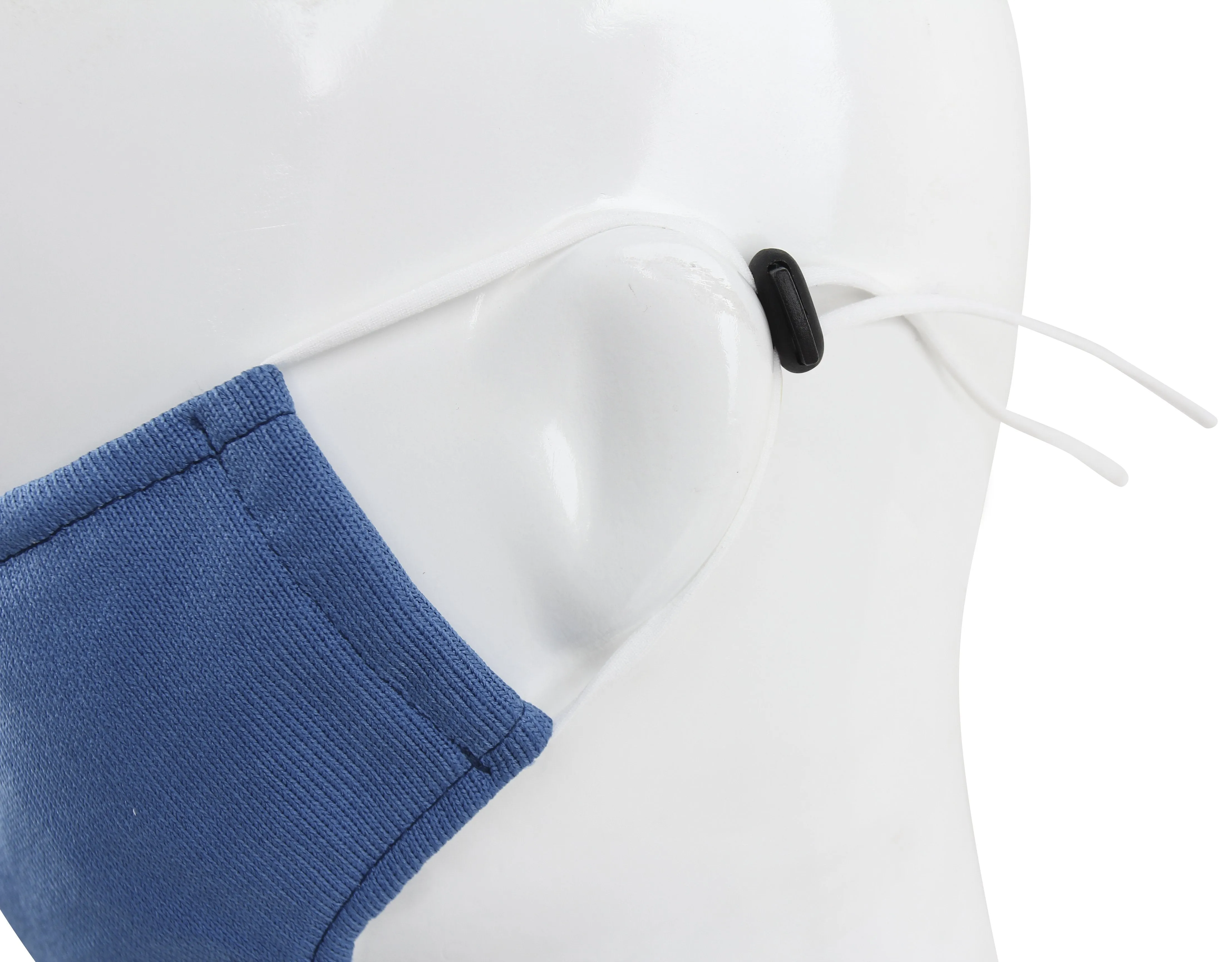 3 Ply Reusable Face Mask, Cerulean Blue, Large, 3 Pack