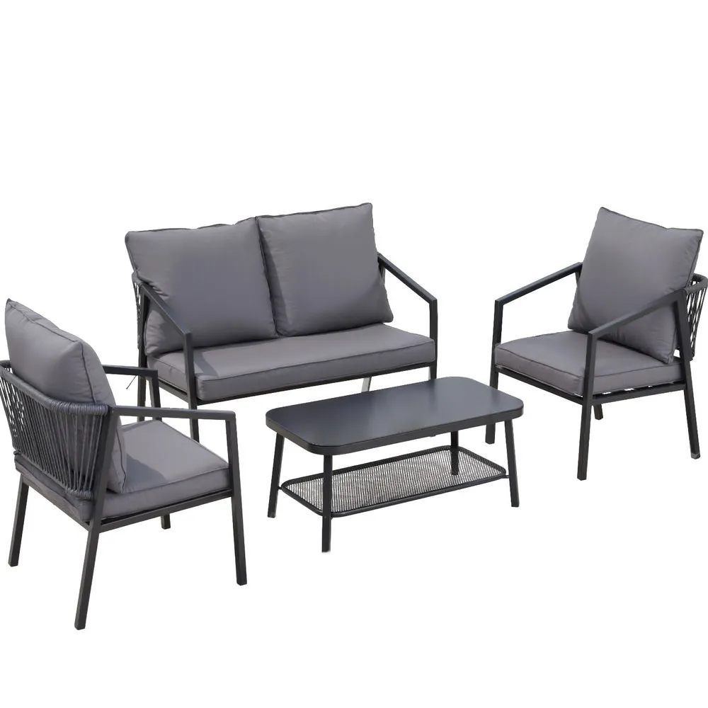 4 Seater Outdoor Sofa Set | 4PCS | Table & Chair Setting | Patio Furniture