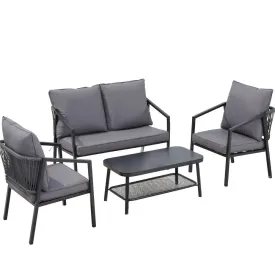 4 Seater Outdoor Sofa Set | 4PCS | Table & Chair Setting | Patio Furniture