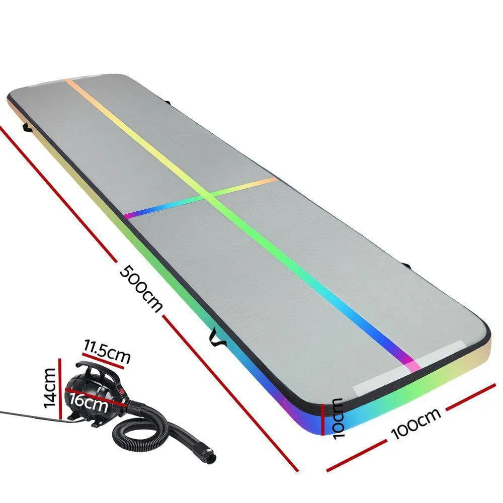 5M Air Track Gymnastics Tumbling Exercise Mat Inflatable Mats   Pump