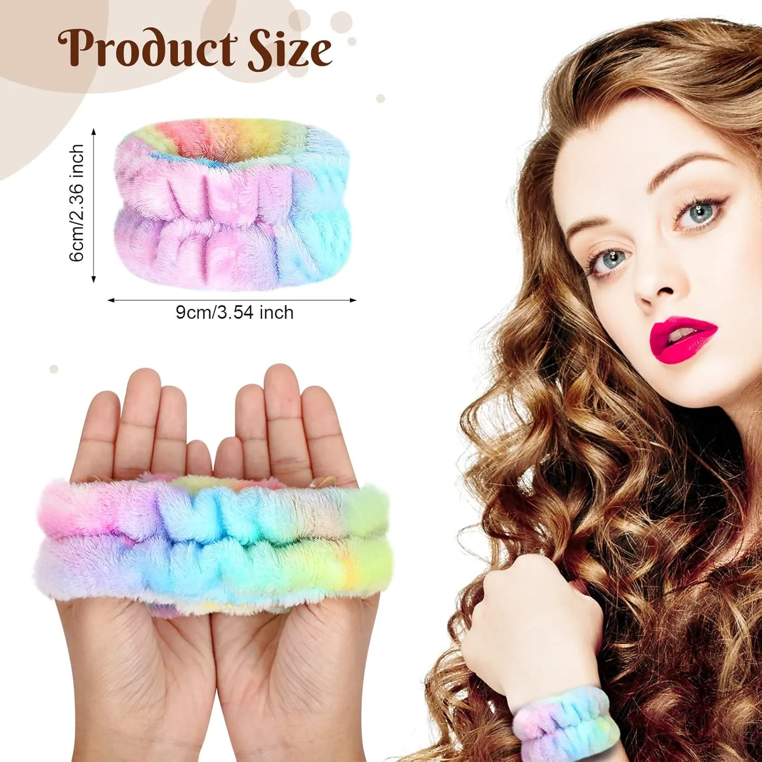 8 Pcs Wrist Spa Washband Adjustable Wrist Wash Towel Band Wristbands Absorbent Face Washing Wristbands Spa Reusable Wrist Sweatband for Women Girls
