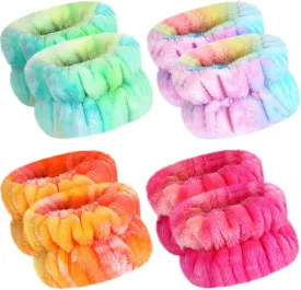 8 Pcs Wrist Spa Washband Adjustable Wrist Wash Towel Band Wristbands Absorbent Face Washing Wristbands Spa Reusable Wrist Sweatband for Women Girls
