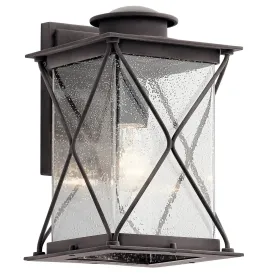 Argyle 13 in 1-Light LED Outdoor Wall Light With Clear Seeded Glass, Bronze Finish