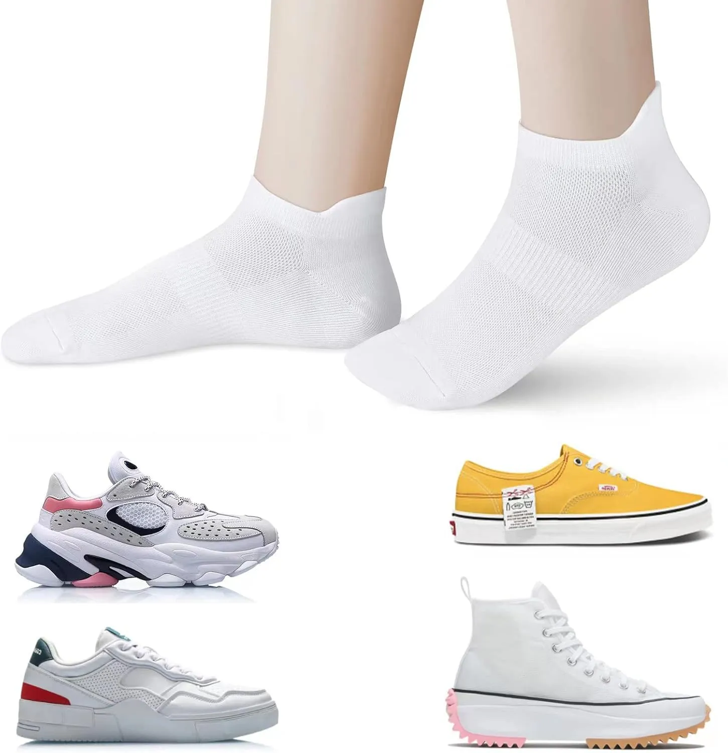 ATBITER Ankle Socks Womens and Men Thin Athletic Running Low Cut No Show Socks With Heel Tab 6-10 Pairs