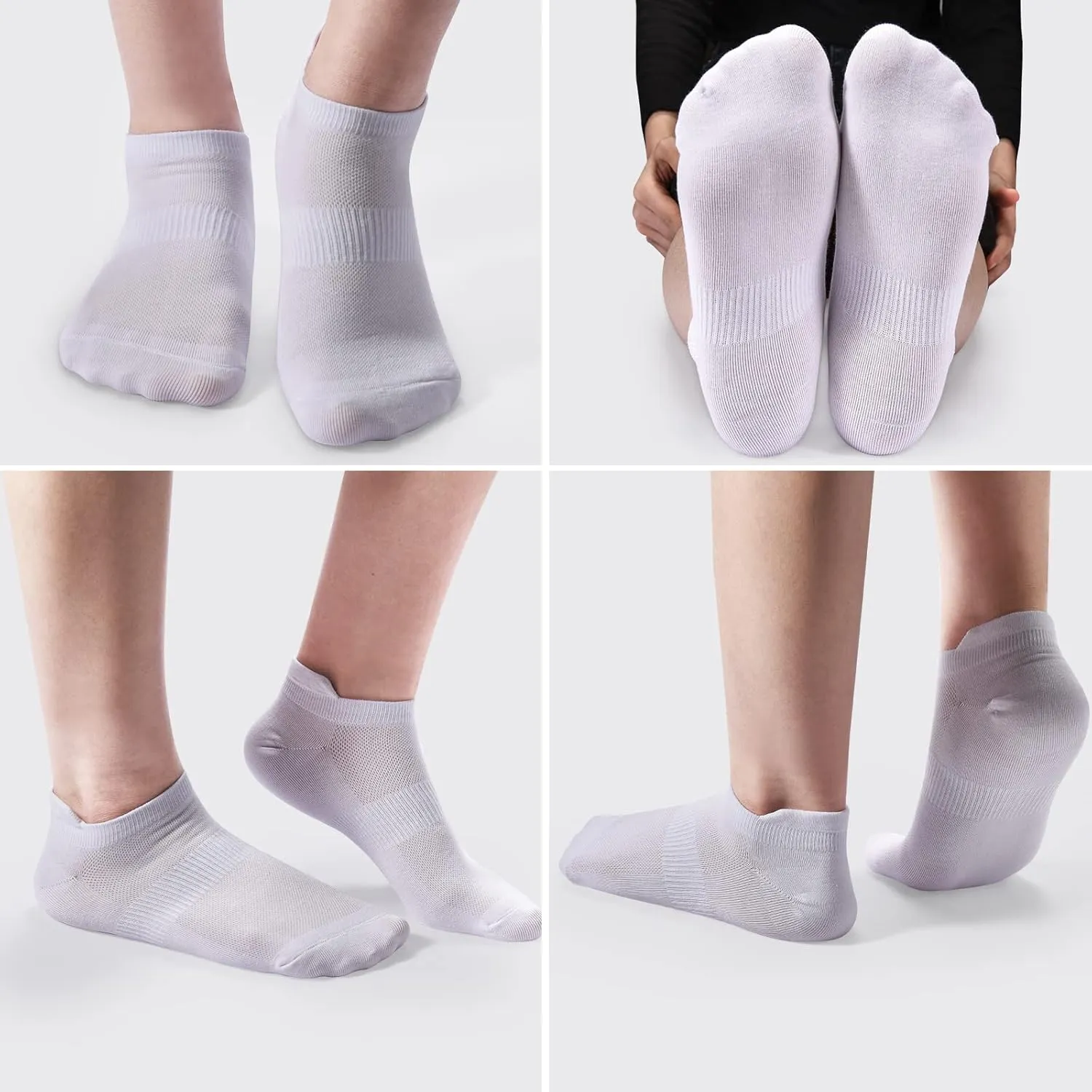 ATBITER Ankle Socks Womens and Men Thin Athletic Running Low Cut No Show Socks With Heel Tab 6-10 Pairs