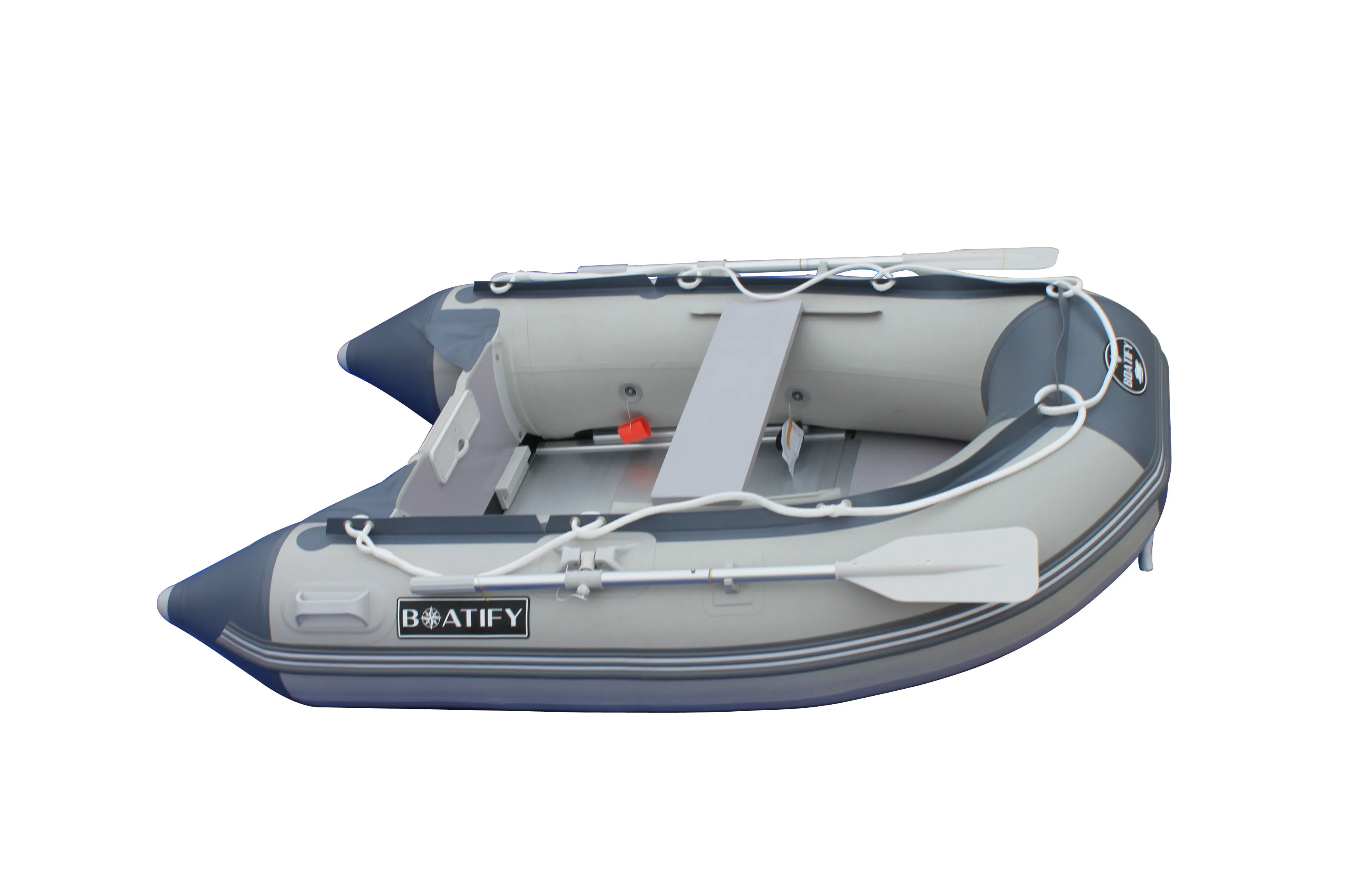 Boatify 8.9 ft Inflatable Boat Raft Dinghy Pontoon Fishing Boat Kayaka with Air Floor