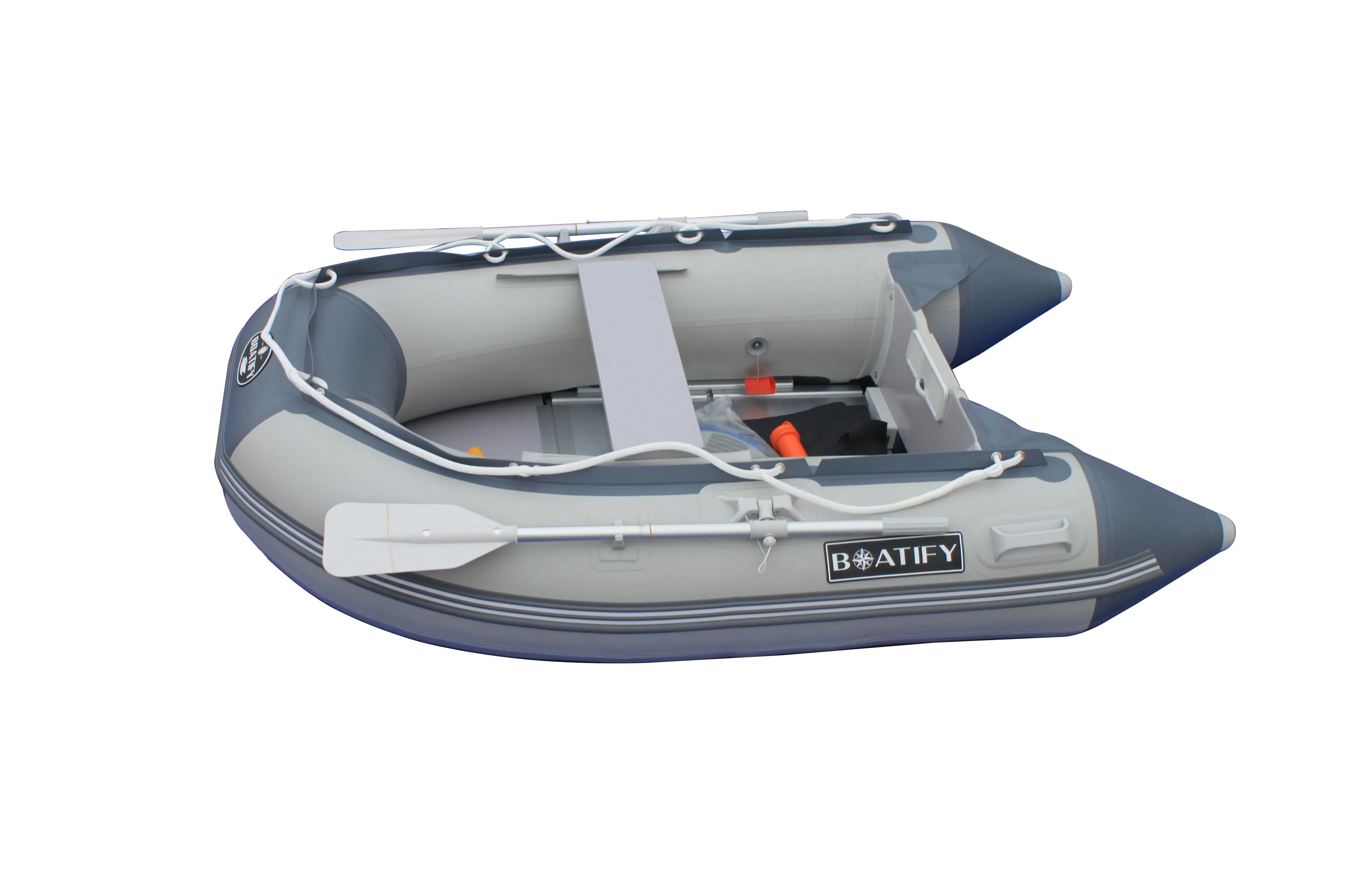 Boatify 8.9 ft Inflatable Boat Raft Dinghy Pontoon Fishing Boat Kayaka with Air Floor