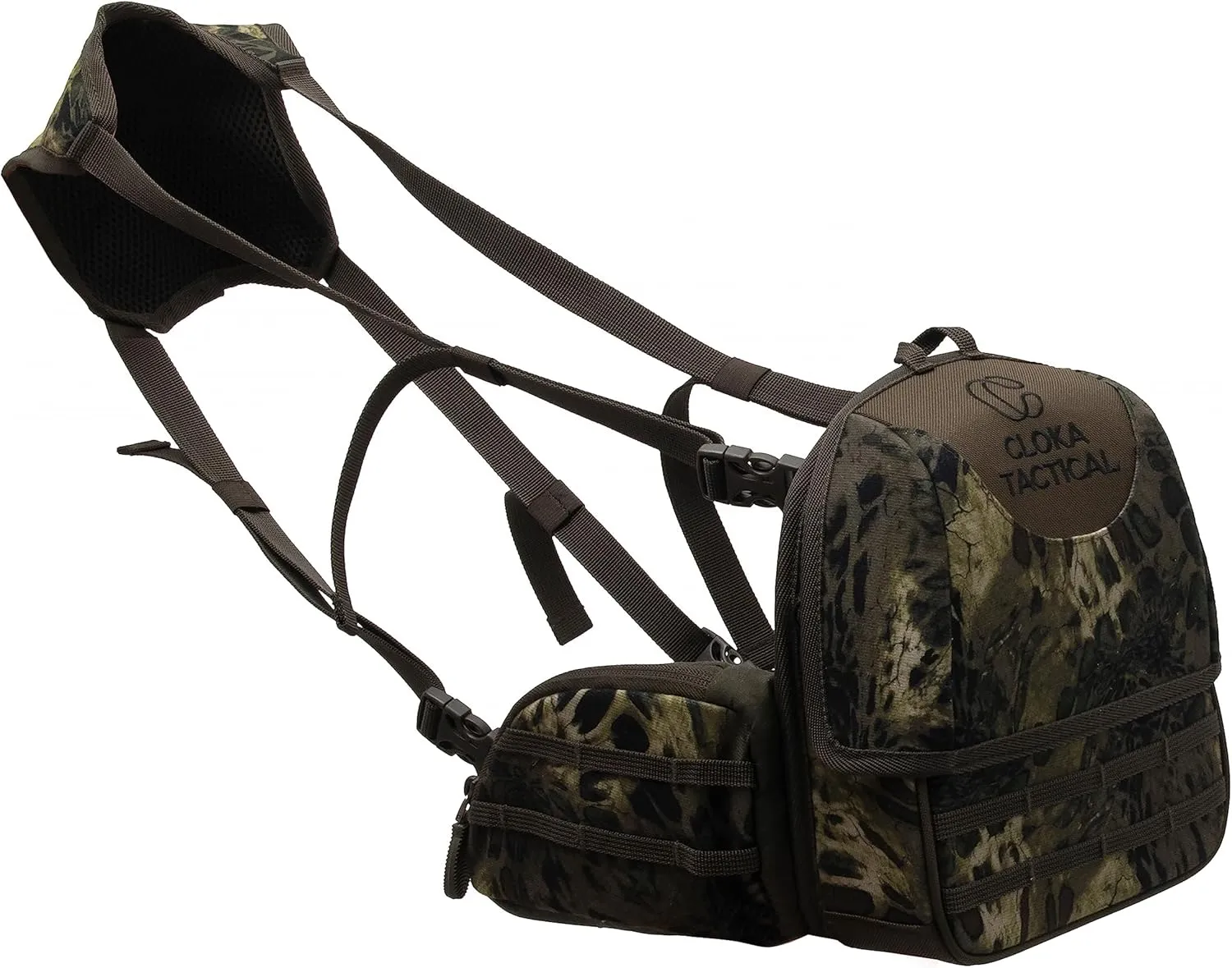 Cloka Bino Harness with Rangefinder Pouch, Binocular Harness Chest Pack, Waterproof Lightweight Binocular and Rangefinder Case for Hunting, Bird Watching