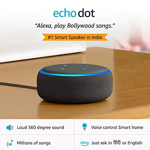 Echo Dot (3rd Gen) – Smart speaker with Alexa (Black)
