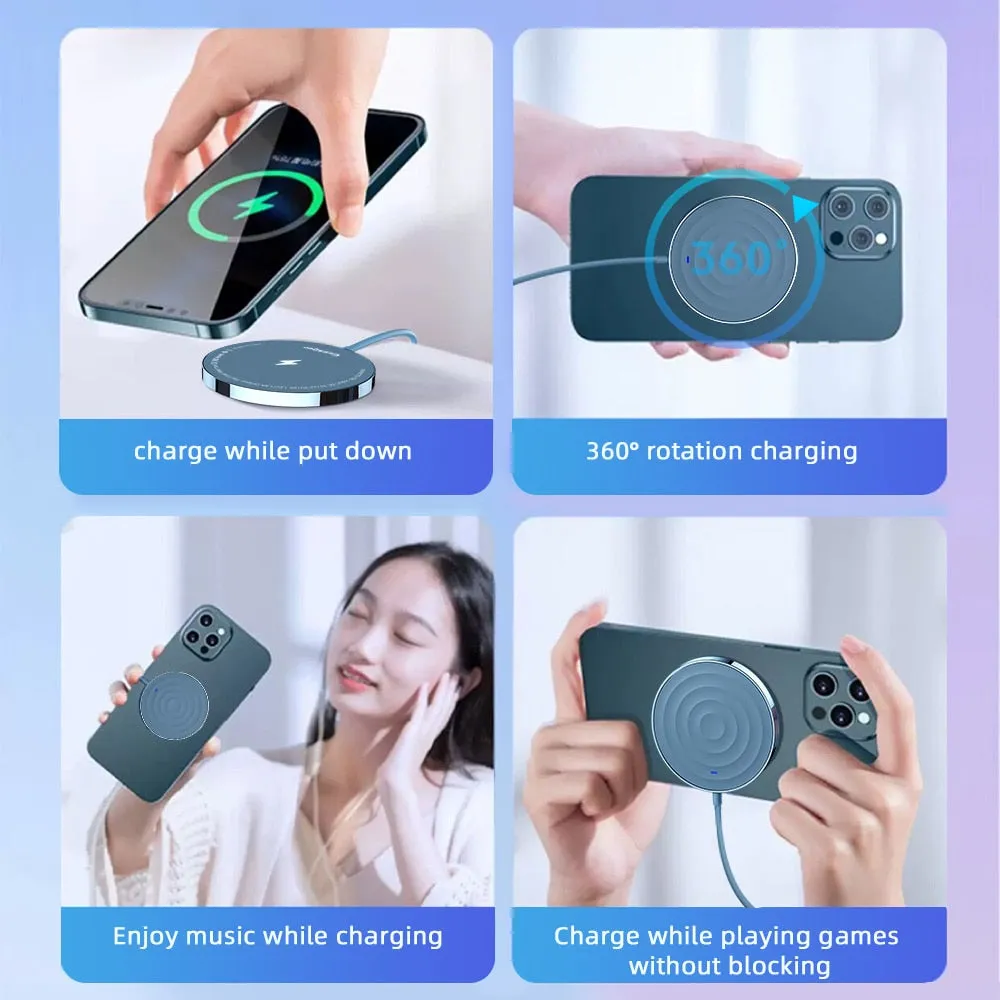 Essager 15W QI Magnetic Wireless Charger For iPhone 12 Pro Max Mini Induction Fast Magic Magsafing Wireless Charging Pad Adapter