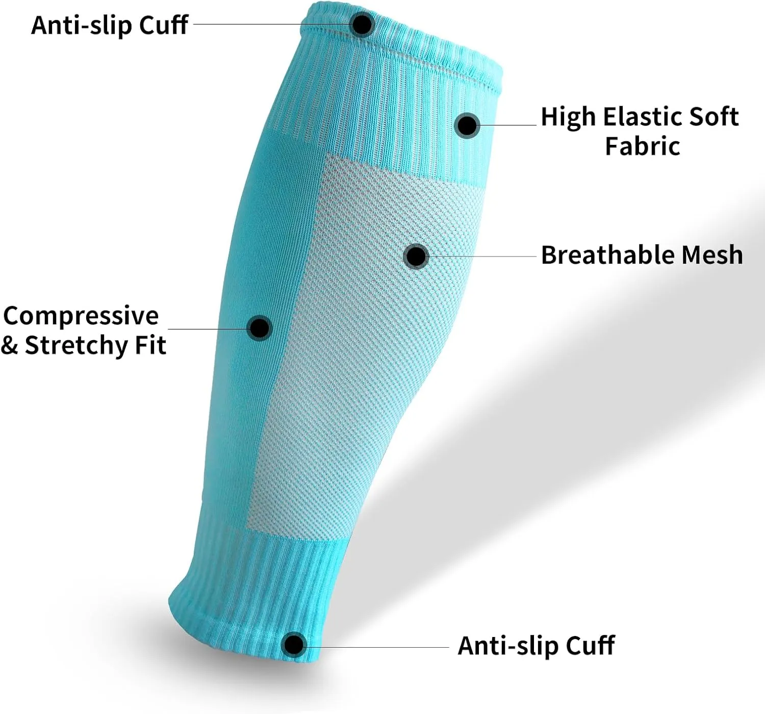 Football Leg Sleeves, Breathable Calf Compression Sleeves, Leg Sleeves for Men Women Football Running Cycling