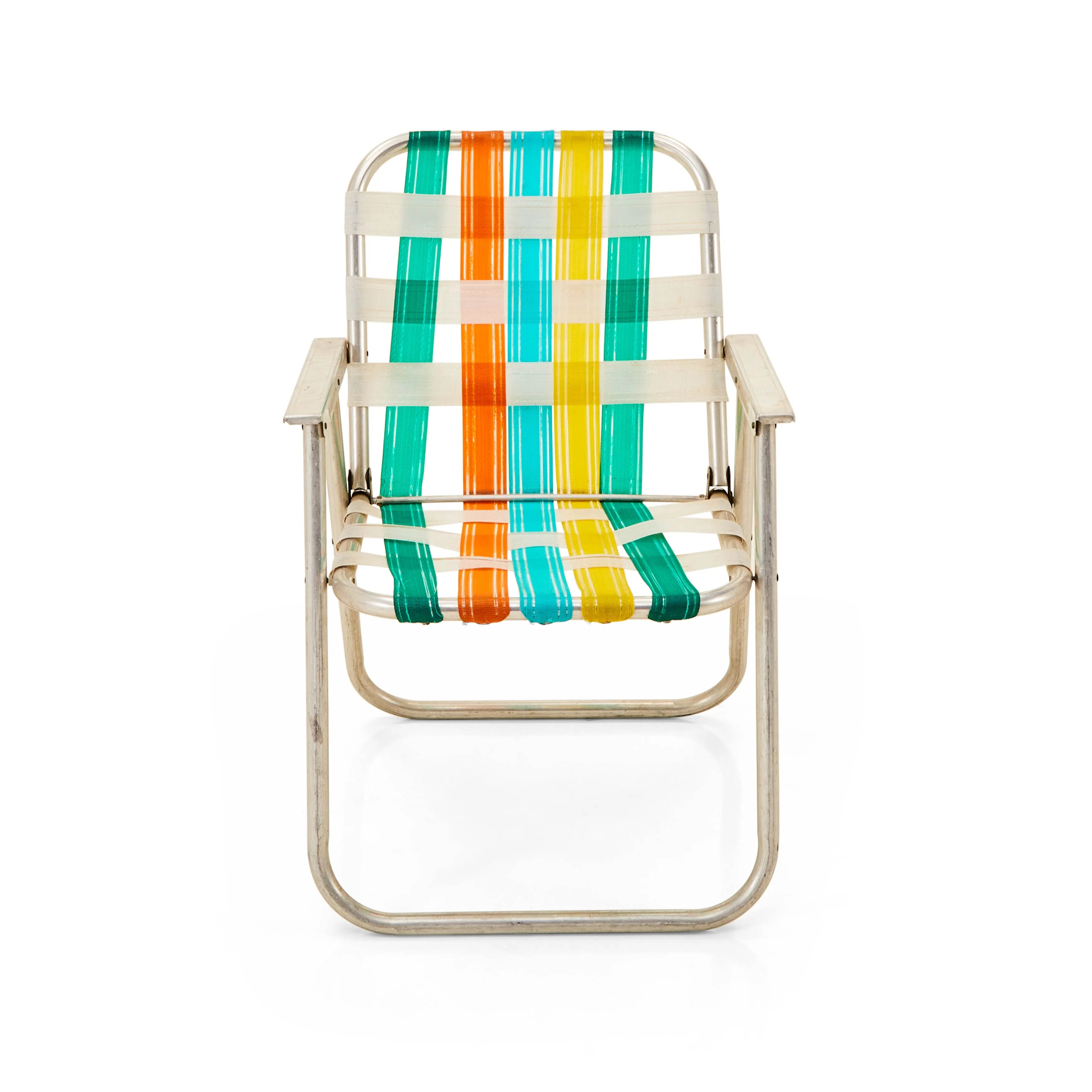 Green, Yellow & Orange Folding Metal Lawn Chair