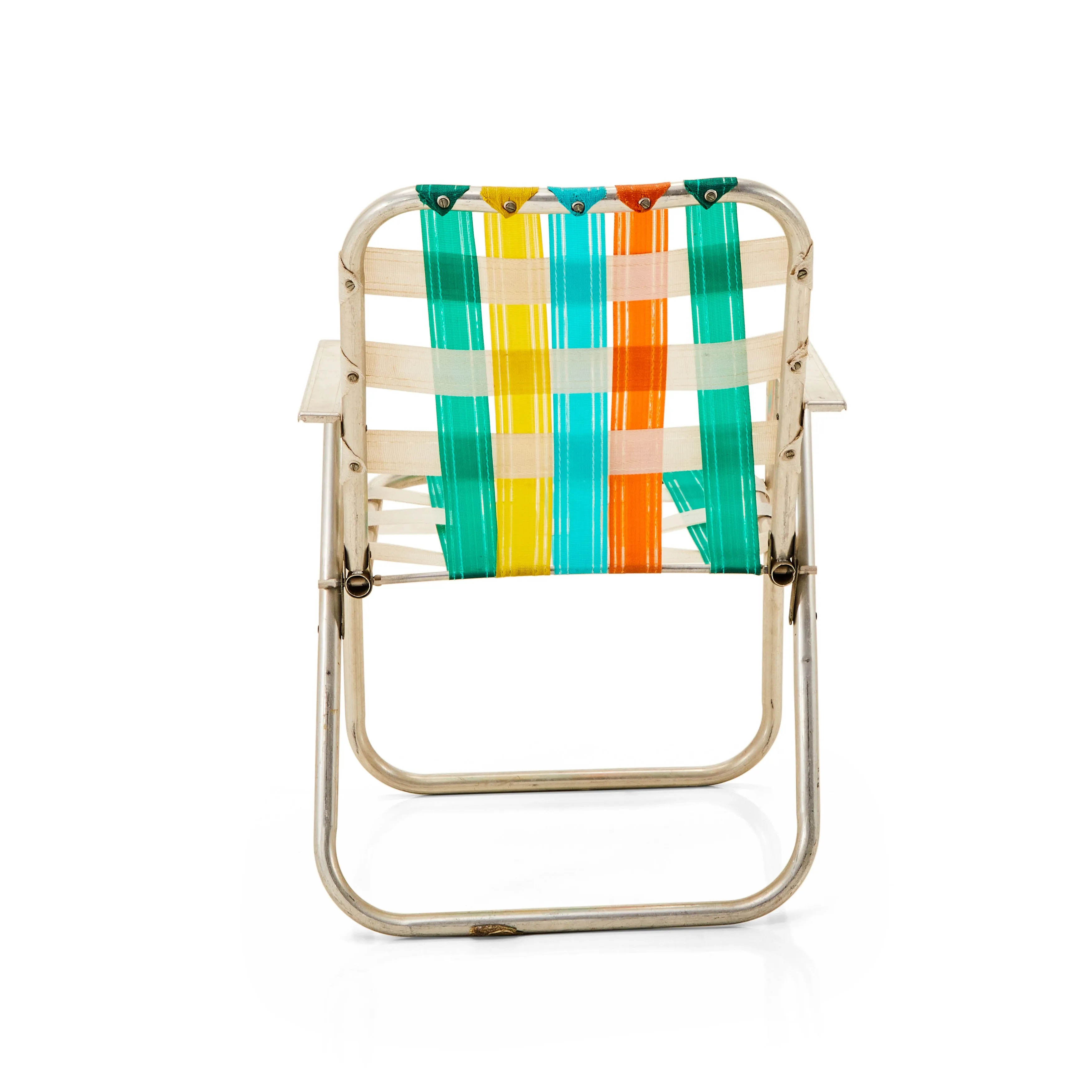 Green, Yellow & Orange Folding Metal Lawn Chair