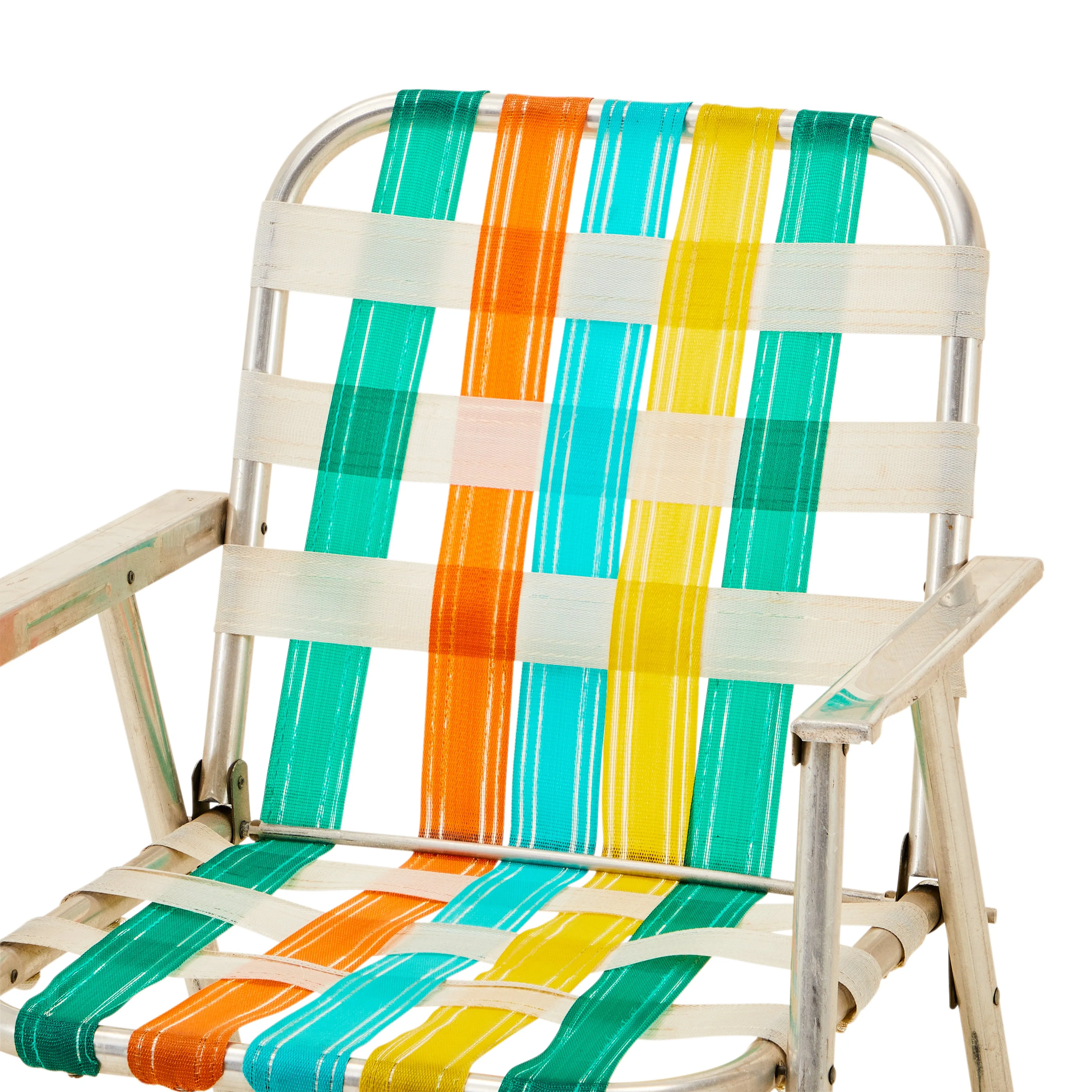 Green, Yellow & Orange Folding Metal Lawn Chair