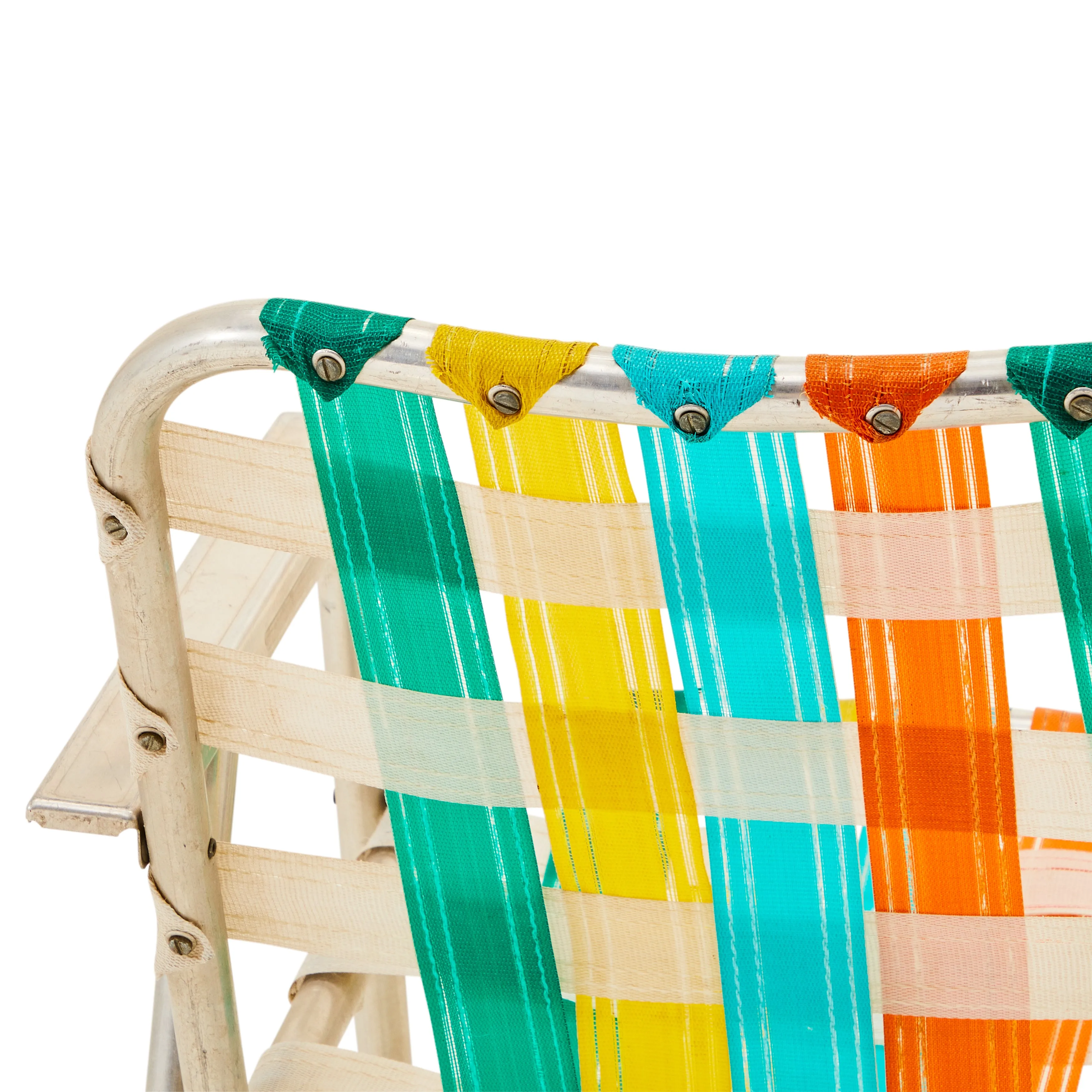 Green, Yellow & Orange Folding Metal Lawn Chair