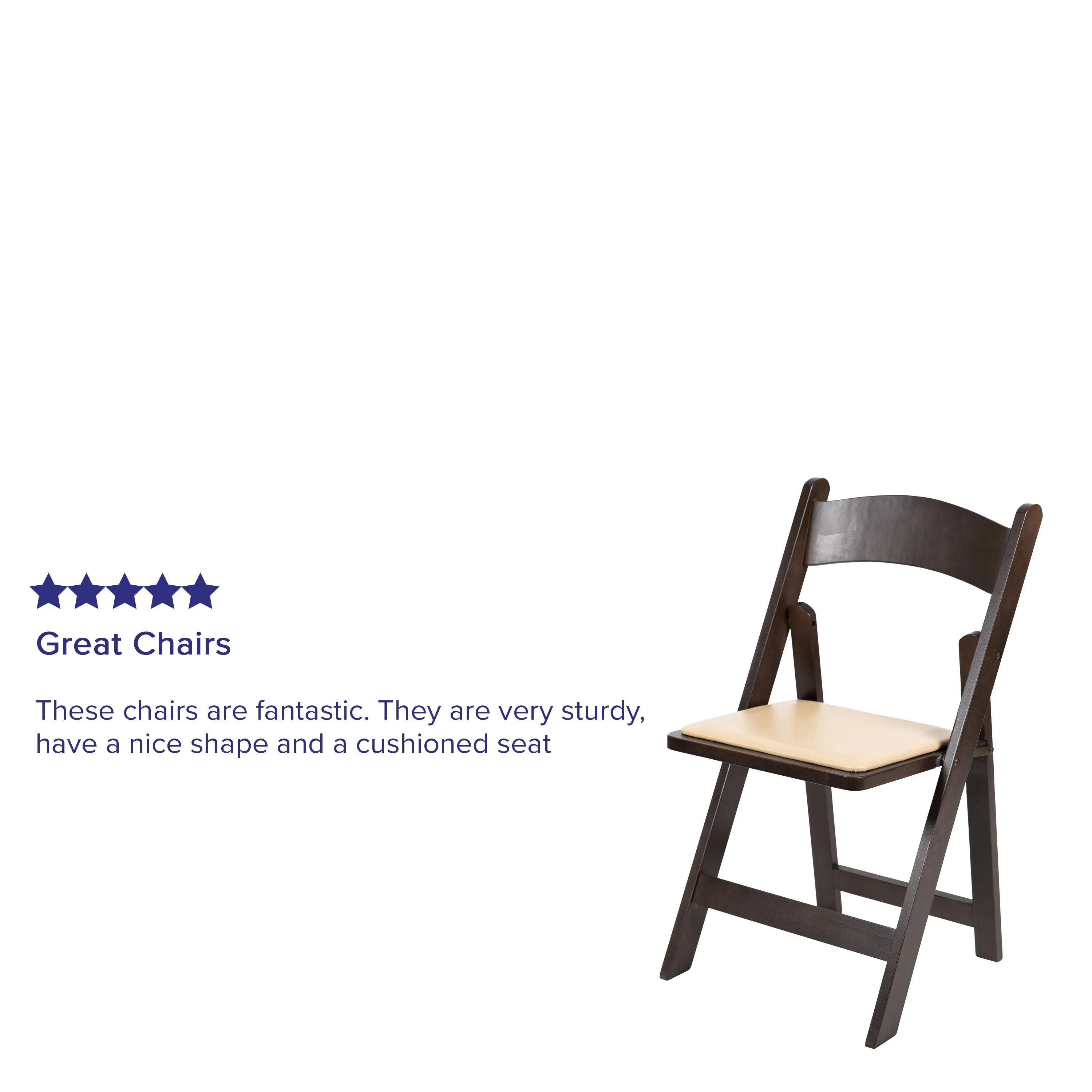 HERCULES Series Chocolate Wood Folding Chair with Vinyl Padded Seat