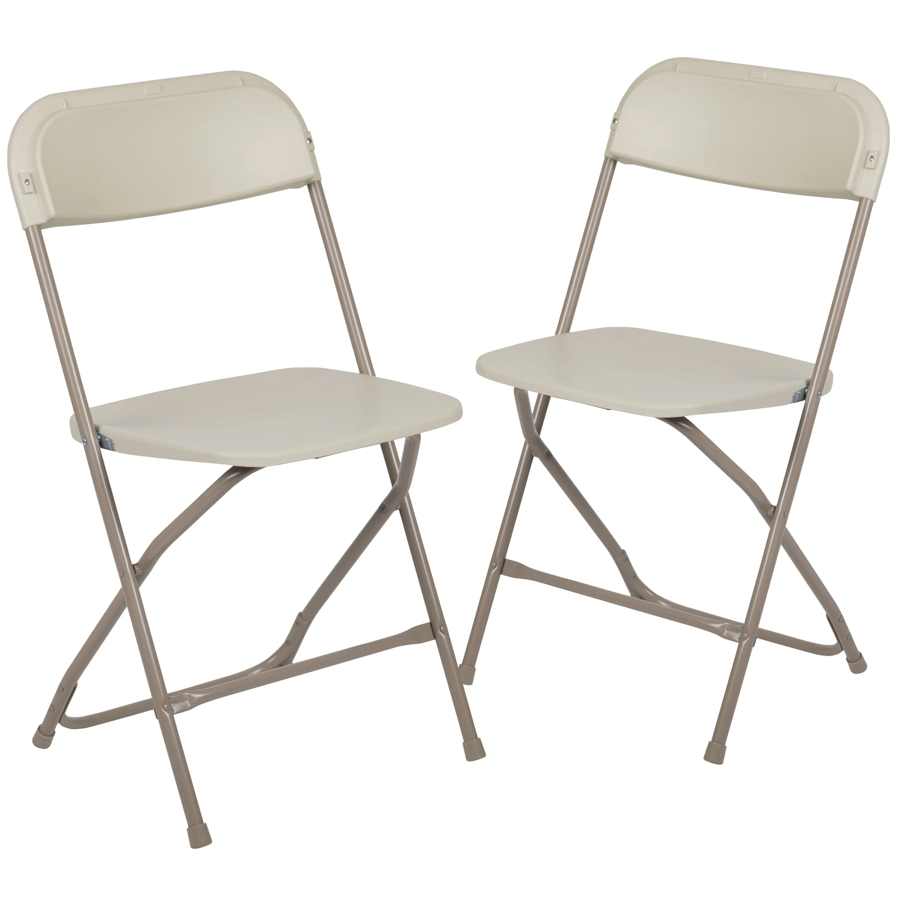 Hercules Series Plastic Folding Chair Beige - 2 Pack 650LB Weight Capacity Comfortable Event Chair-Lightweight Folding Chair