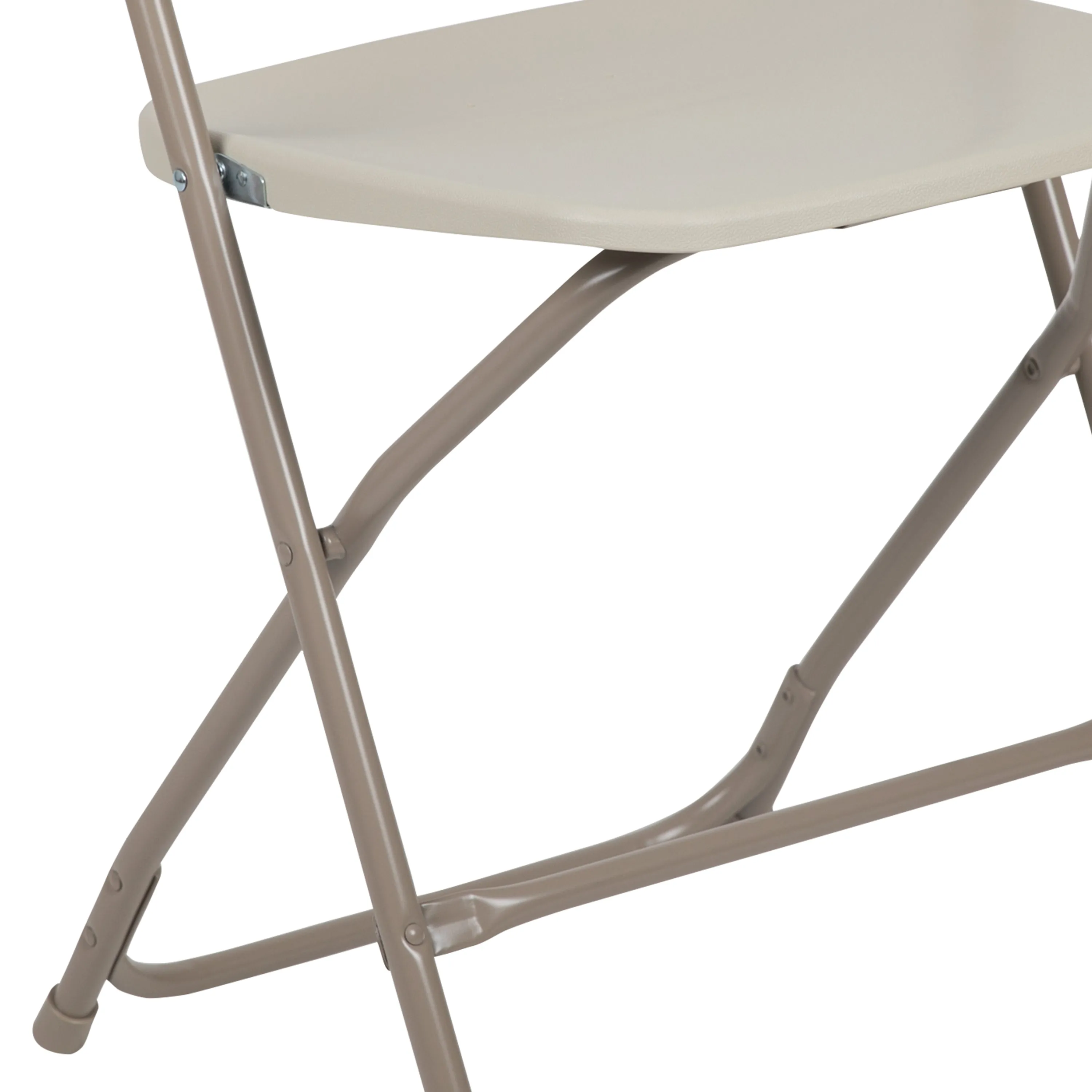 Hercules Series Plastic Folding Chair Beige - 2 Pack 650LB Weight Capacity Comfortable Event Chair-Lightweight Folding Chair