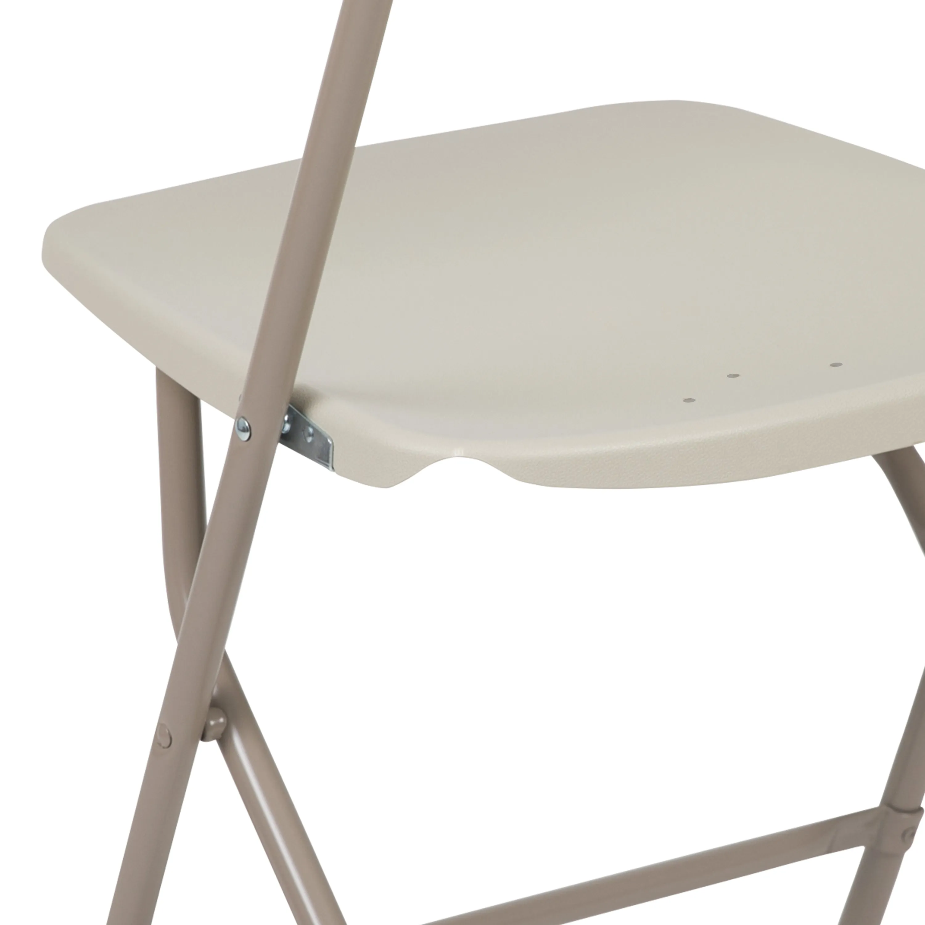 Hercules Series Plastic Folding Chair Beige - 2 Pack 650LB Weight Capacity Comfortable Event Chair-Lightweight Folding Chair