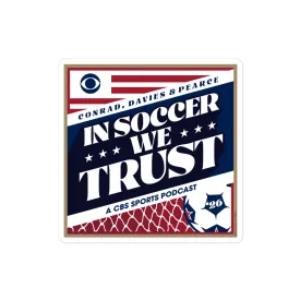 In Soccer We Trust Podcast Key Art Die Cut Sticker