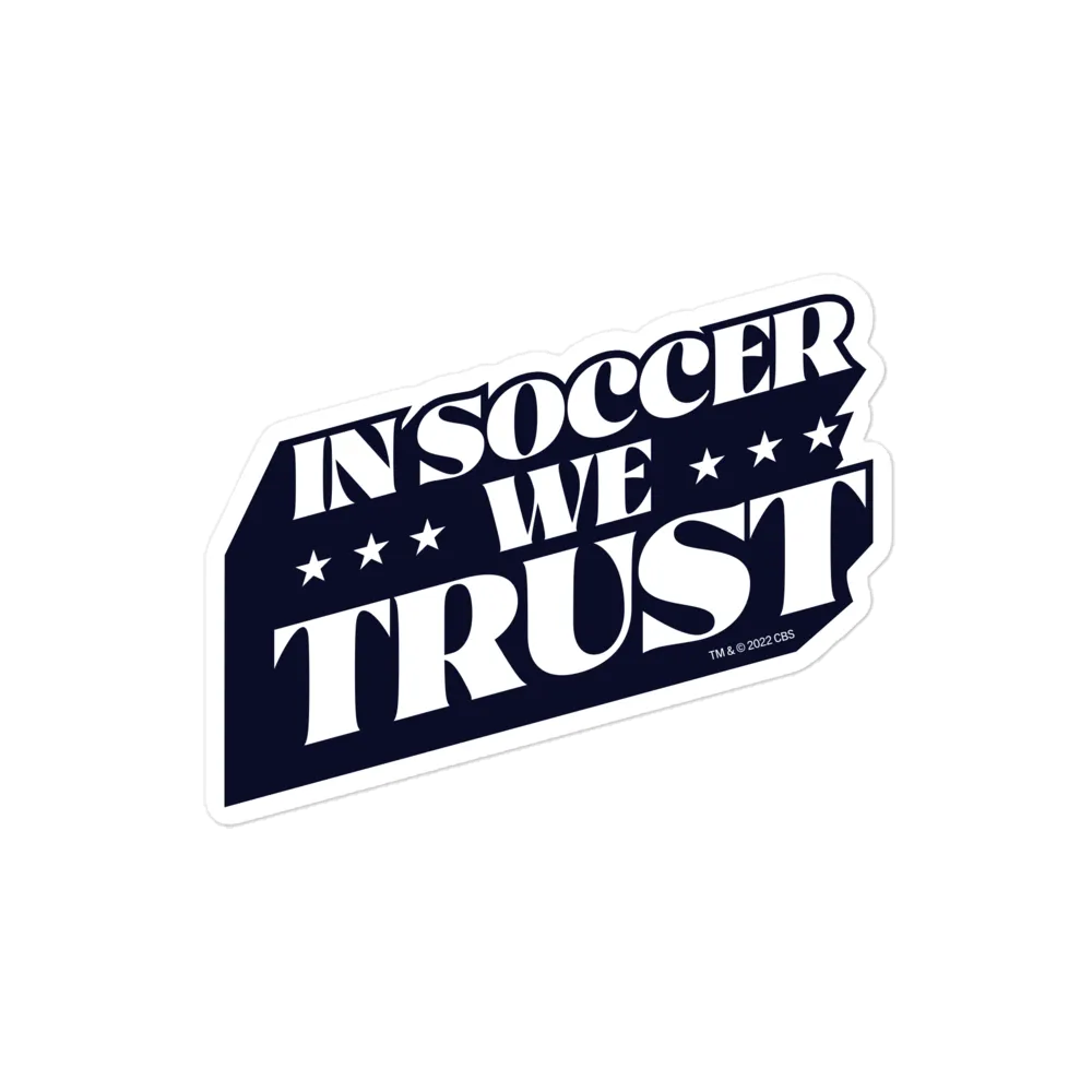 In Soccer We Trust Podcast Logo Die Cut Sticker