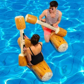 Inflatable Double Beat Log Stick Ring Pool Set