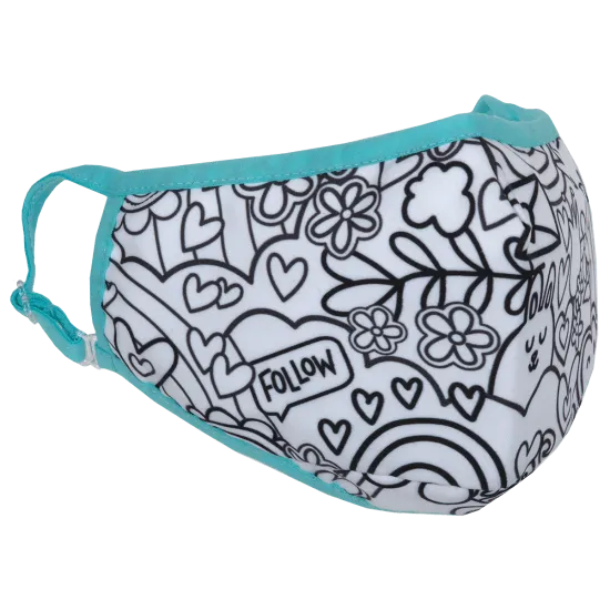 Iscream Children's Color Me Face Mask w/Markers - Over the Rainbow