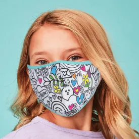 Iscream Children's Color Me Face Mask w/Markers - Over the Rainbow