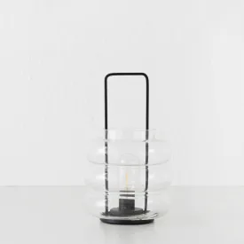 LAGUARDIA GLASS LED LANTERN  |  MATTE BLACK