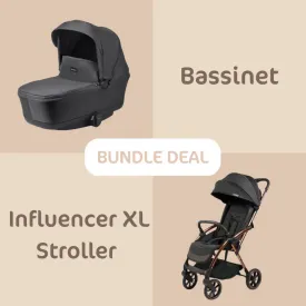 Leclercbaby Bundle Influencer XL Black (Stroller   Bassinet)