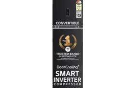LG GL-T312TESX 272L 3 Star Frost Free Double Door Convertible Refrigerator | Smart Inverter Compressor | Door Cooling  | Ebony Sheen