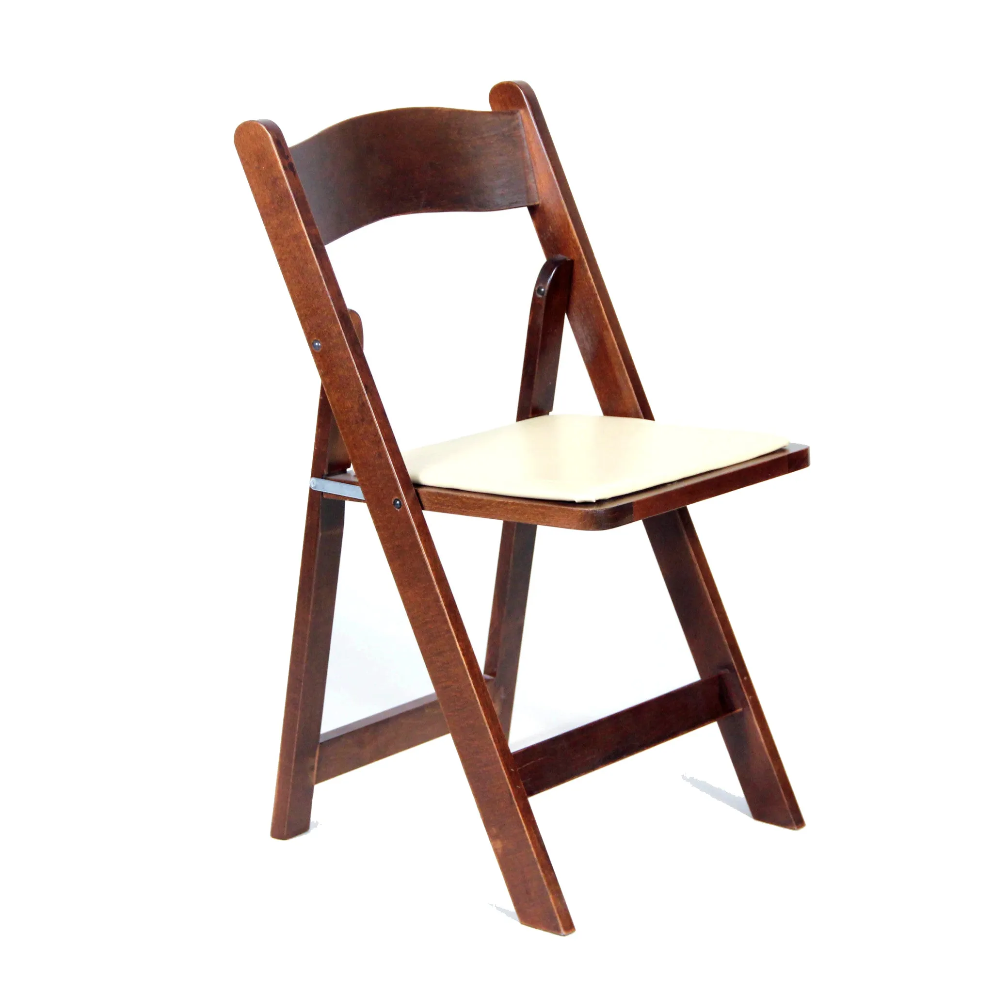 Mahogany Wood Padded Folding Chair