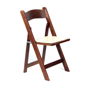 Mahogany Wood Padded Folding Chair