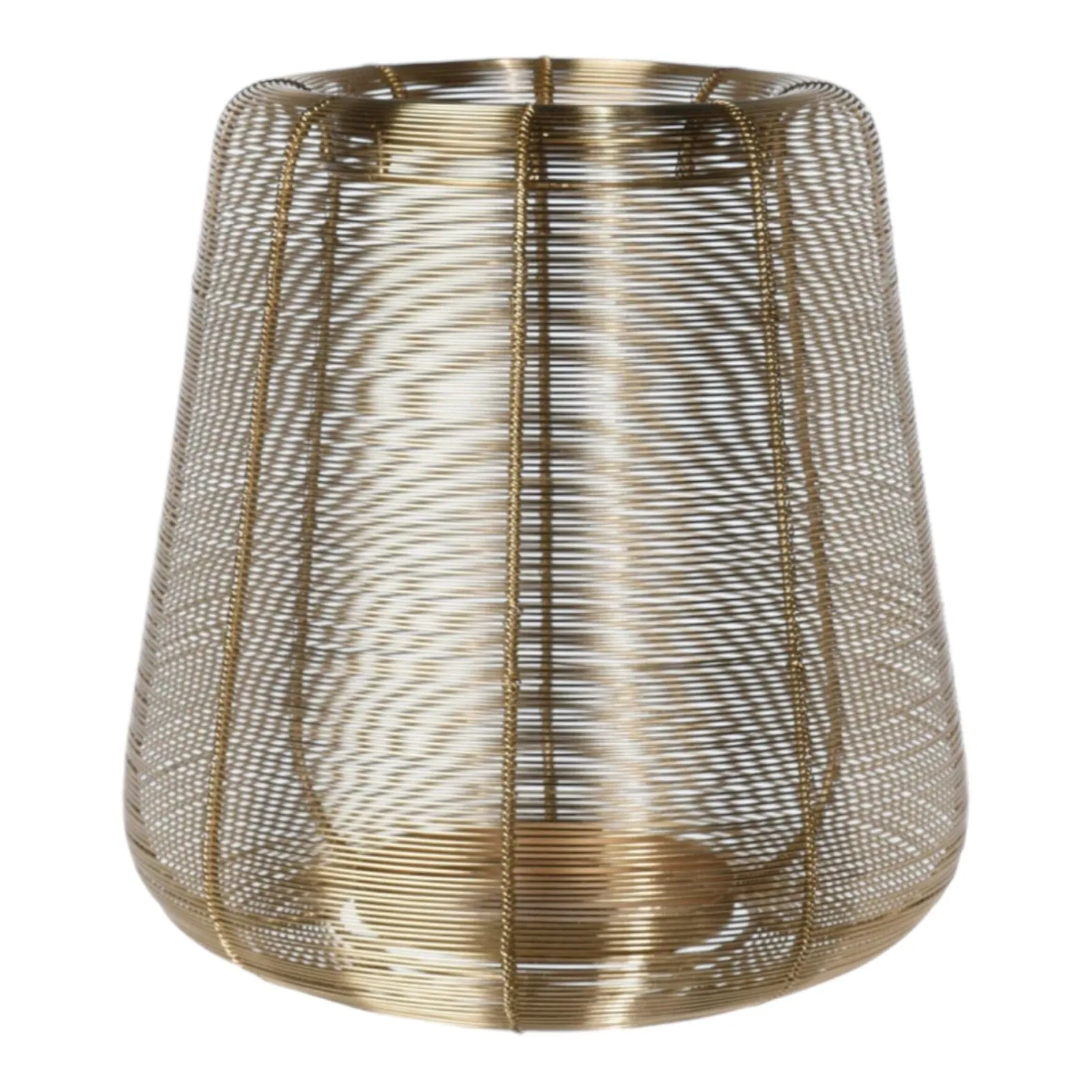 Metal Wired Lantern LARGE Gold Pillar Candle Holder Cage Christmas Home Wedding