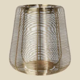 Metal Wired Lantern LARGE Gold Pillar Candle Holder Cage Christmas Home Wedding