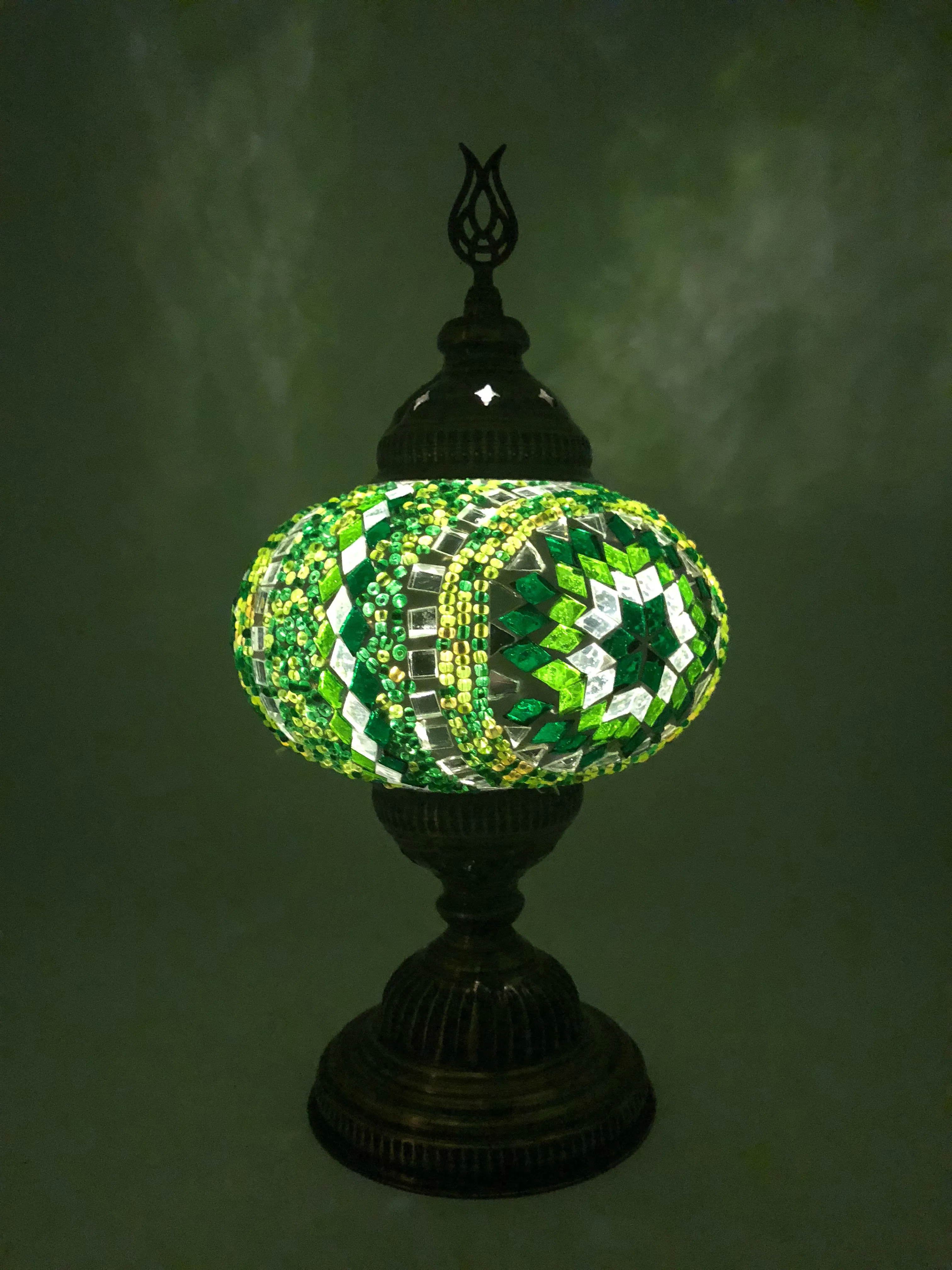 Mosaic Turkish Lamp Royal Green Large