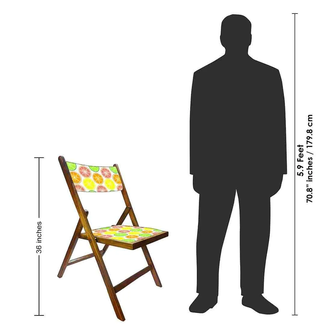 Nutcase Wooden Chair For Living Room - Colorful Lemon