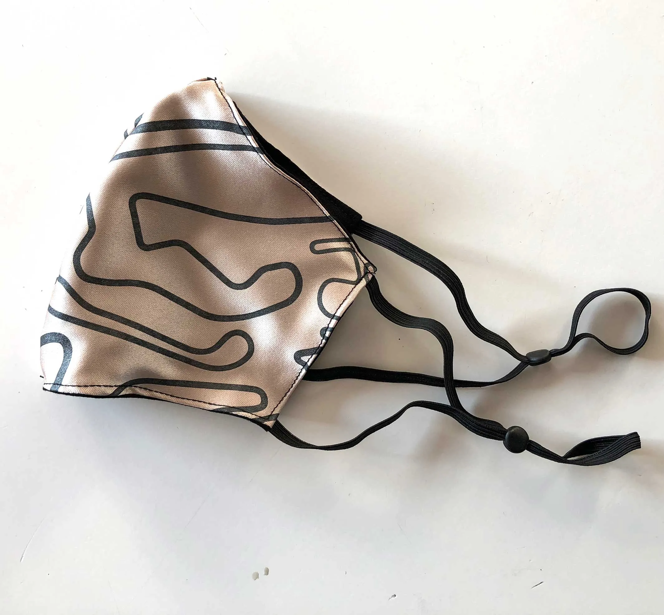 Race Tracks of the World fabric face cover, track map adjustable mask