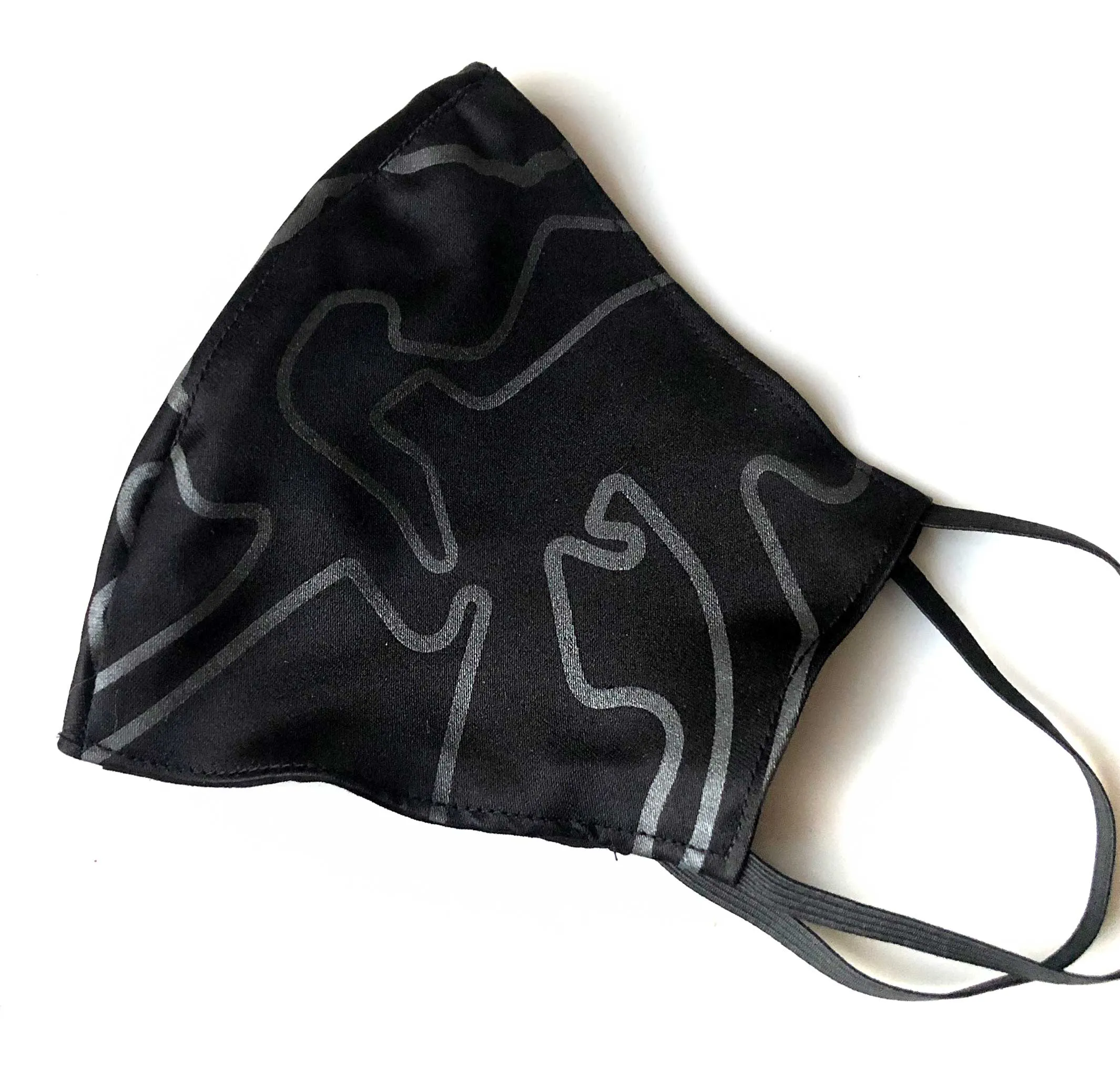 Race Tracks of the World fabric face cover, track map adjustable mask
