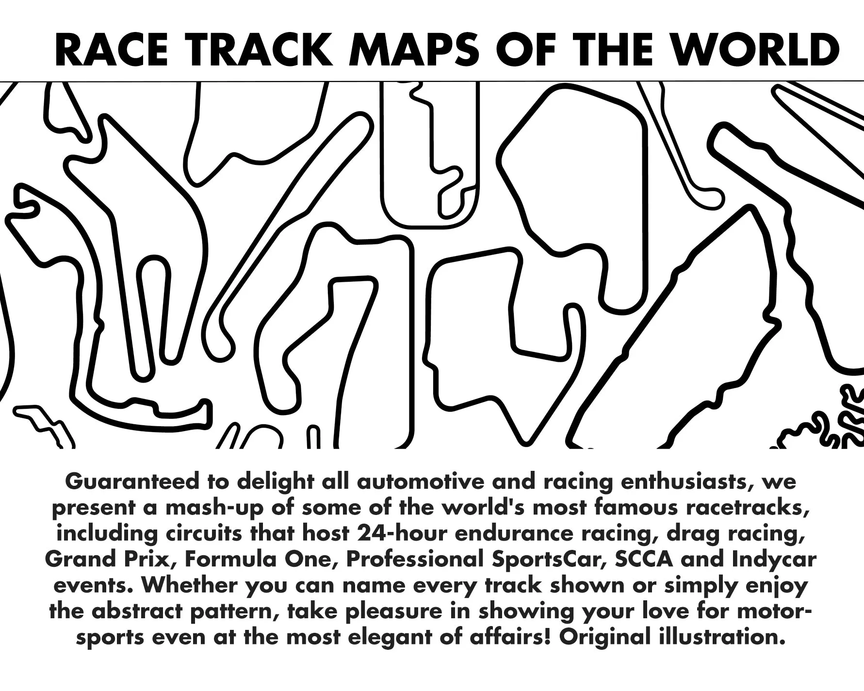 Race Tracks of the World fabric face cover, track map adjustable mask