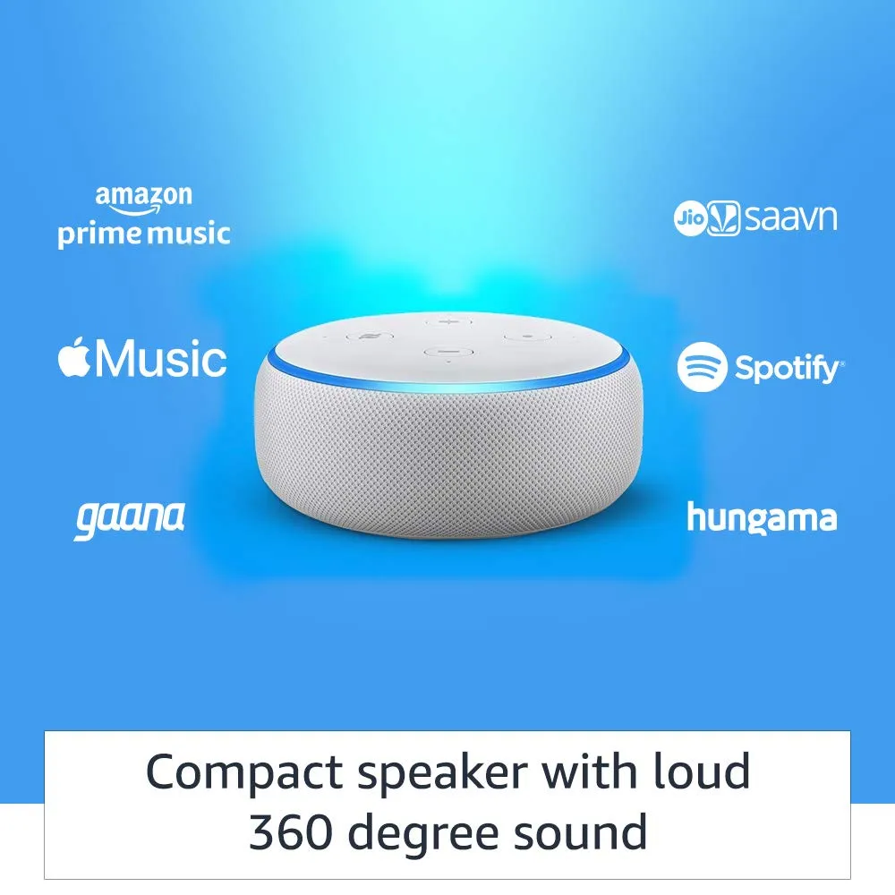 Refurbished 3rd Gen Echo Dot Smart Speaker - White