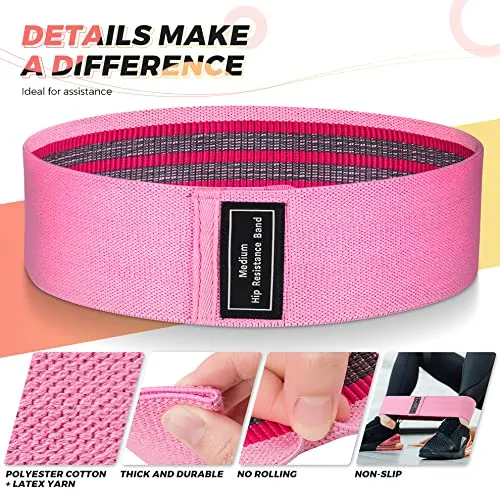 Resistance Bands, Exercise Workout Bands, Yoga Straps for Women and Men, 5 Sets of Stretch Bands for Booty Legs, Pilates Flexbands