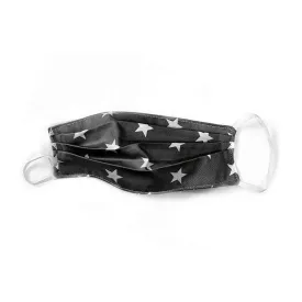 Reusable Cotton Face Mask - Grey Stars