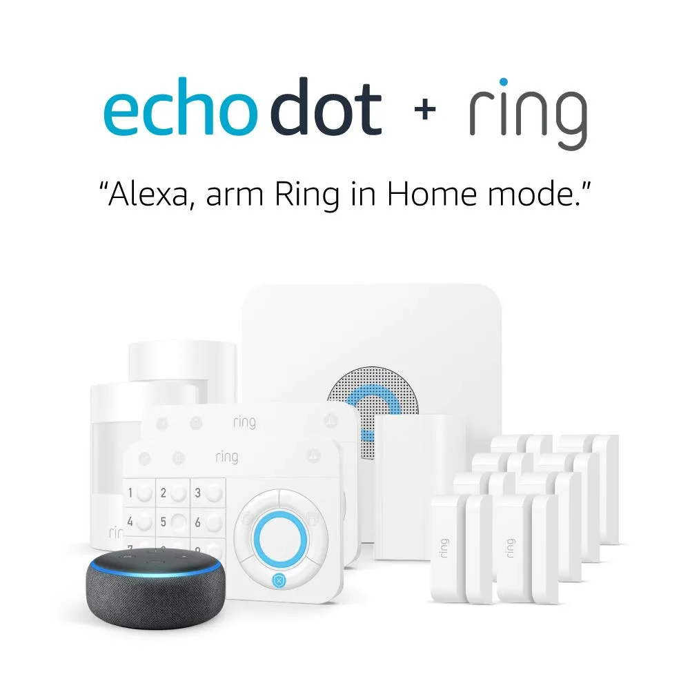 Ring Alarm 14-Piece Home Security Kit   Echo Dot 3rd Gen Smart Speaker On Sale