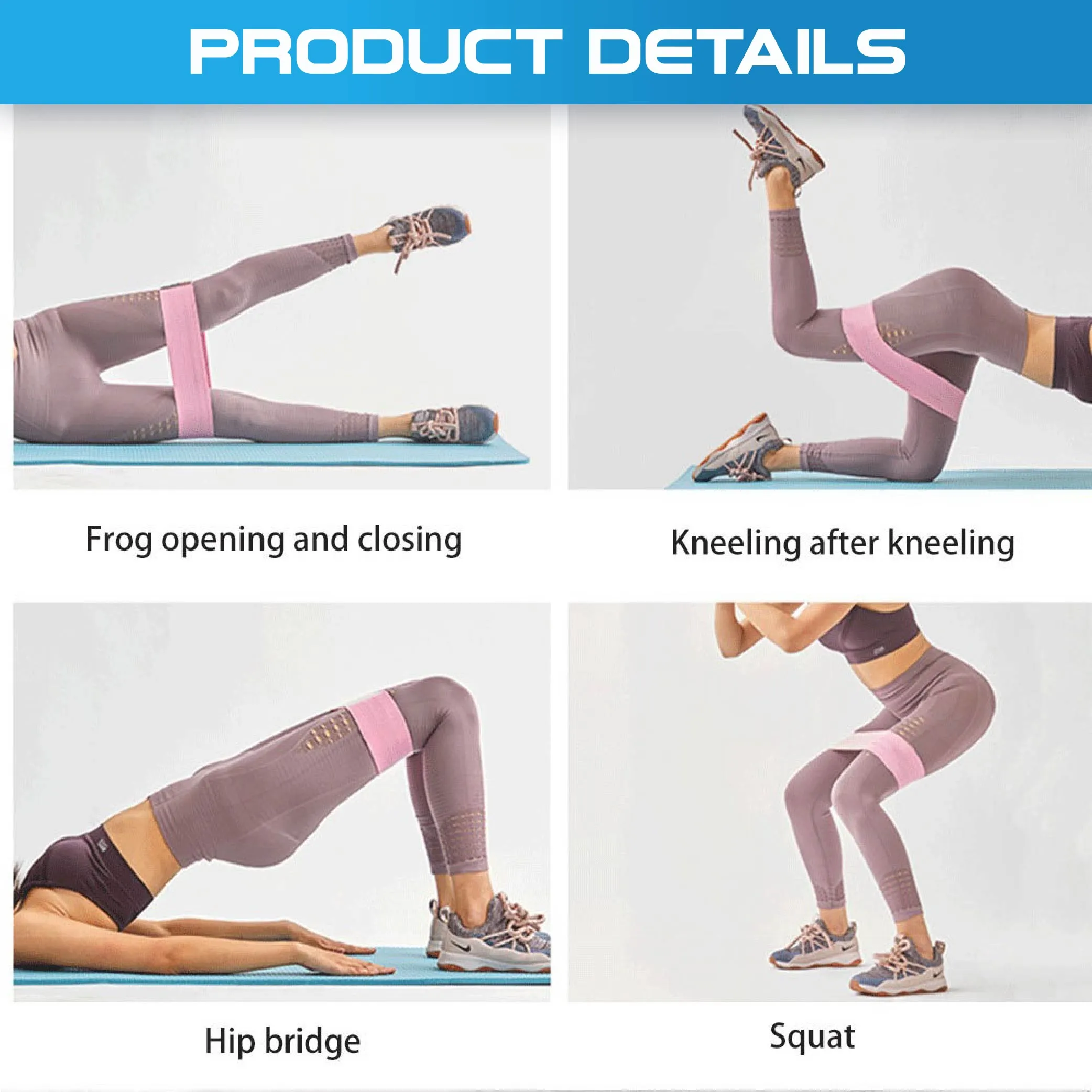Set of 3 Fabric Hip Resistance Bands