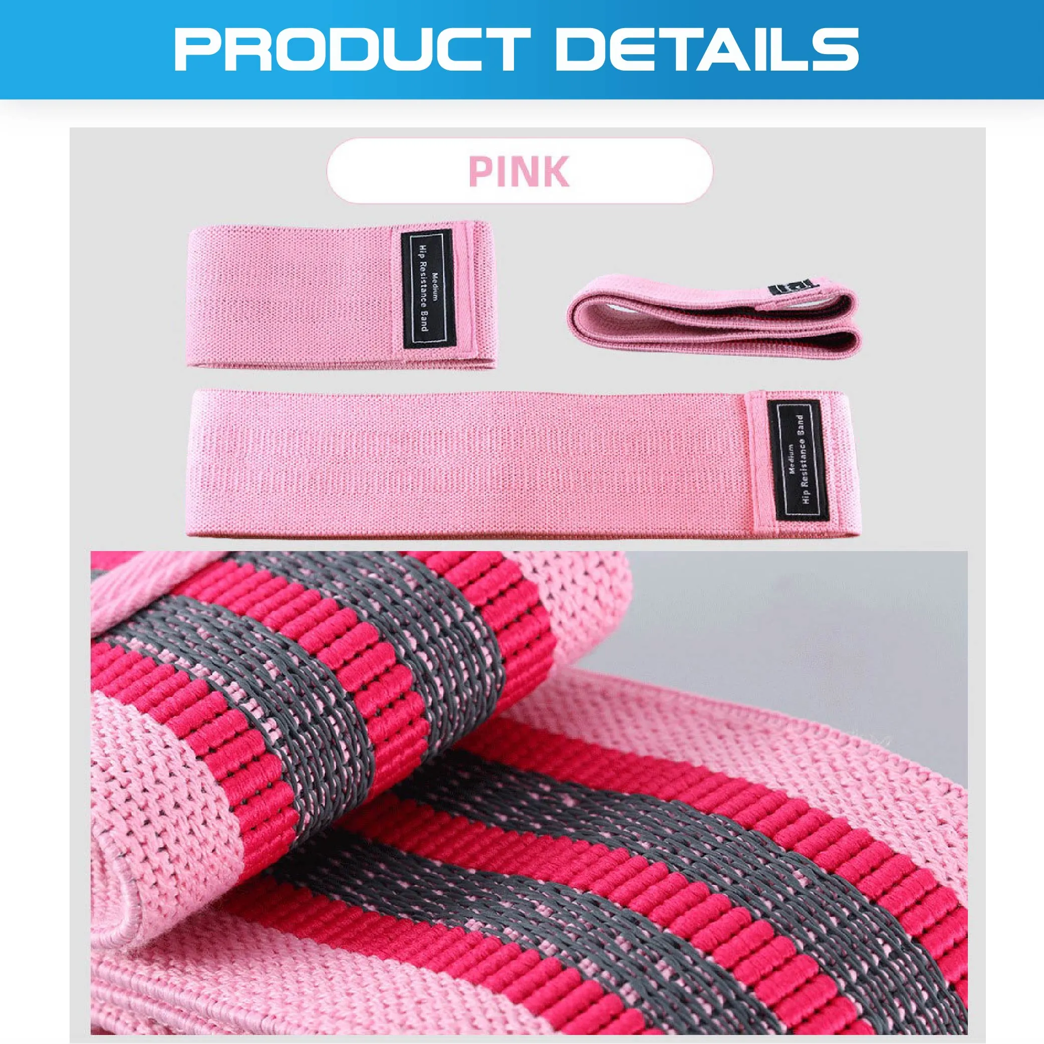 Set of 3 Fabric Hip Resistance Bands