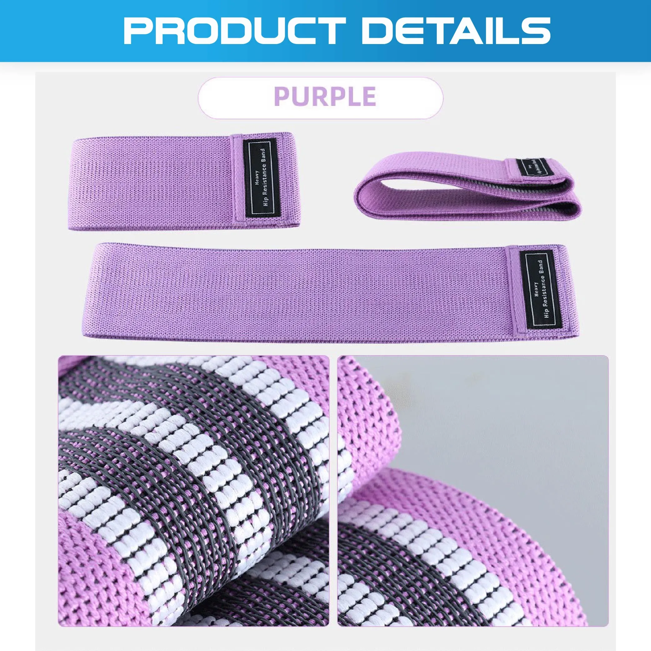 Set of 3 Fabric Hip Resistance Bands